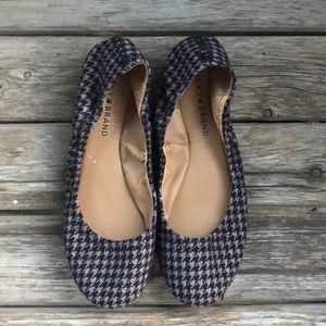 Lucky Brand Flats Gray + Black Herringbone Size 8